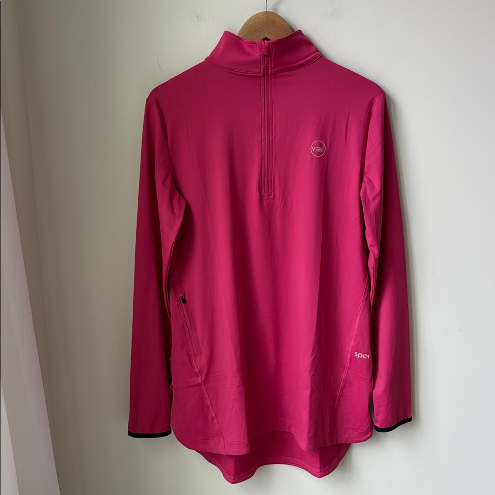NWT Veil Spark 1/2 Zip Modest Performance Pullover in Pink Gym Size M